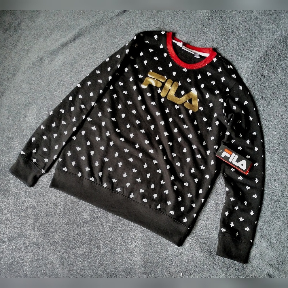 🌵NEVER WORN🌵 B&W Patterned Fila Sweater